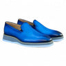 Carrucci Shoes Burnished Wholecut Loafer in Sky Blue