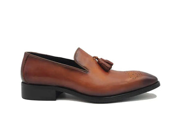 Carrucci Shoes Burnished Wholecut Tassel Loafer
