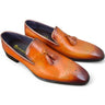 Carrucci Shoes Burnished Wholecut Tassel Loafer in Cognac