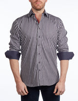Button-Up Shirt I Charcoal - Contemporary Fit - Contrast trimming