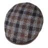 Capas 5 Point Checkerboard in Black Grey Check Leather Flat Cap