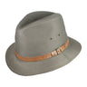 Capas Brushed Safari in Olive Leather Sun Hat
