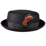 Capas Stingy in Black Wool Pork Pie Hat