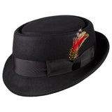 Capas Stingy in Black Wool Pork Pie Hat