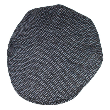 Capas Pebbled Ivy in Grey/Black Irish Tweed Flat Cap