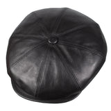 Capas Italian Leather Newsboy Cap