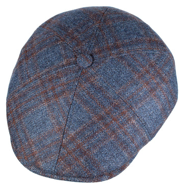 Capas Oxford Calabria in Brown Plaid Italian Wool Newsboy Cap