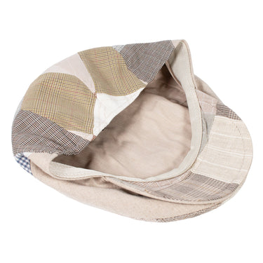 Capas Ivy in Multi Patch Italian Cotton Newsboy Cap