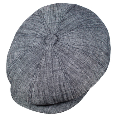 Capas Linen Gatsby 8-Panel Newsboy Cap in Heather Grey Linen L