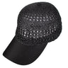 Capas Vented Straw Baseball Cap in Black