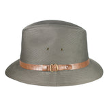 Capas Brushed Safari in Olive Leather Sun Hat