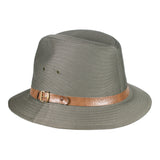 Capas Brushed Safari in Olive Leather Sun Hat