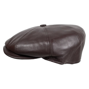 Capas Italian Leather Newsboy Cap