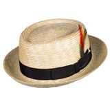 Capas Gino in Natural Wheat Italian Cotton Pork Pie Hat