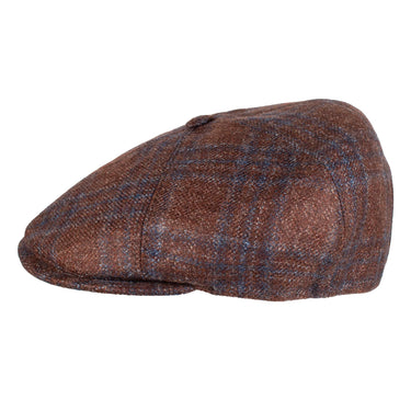 Capas Oxford Calabria in Brown Plaid Italian Wool Newsboy Cap