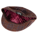 Capas Oxford Calabria in Brown Plaid Italian Wool Newsboy Cap