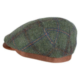 Capas Cambridge in Olive Italian Leather Flat Cap