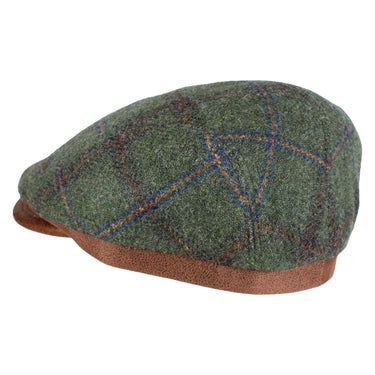 Capas Cambridge in Olive Italian Leather Flat Cap