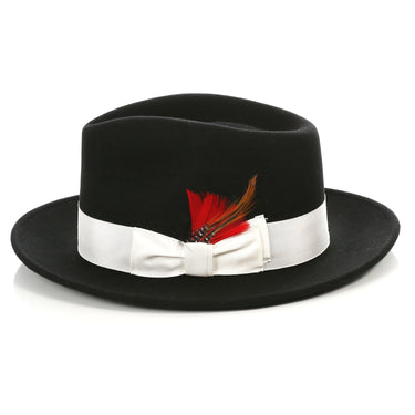 Ferrecci Crushable in Black and White Australian Wool Fedora