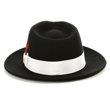 Ferrecci Crushable in Black and White Australian Wool Fedora