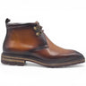 Calfskin Chukka Boot with Lug Sole in Cognac #color_ Cognac