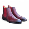 Calfskin Leather Chelsea Boot in Burgundy #color_ Burgundy