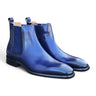 Calfskin Leather Chelsea Boot in Navy #color_ Navy
