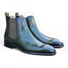 Calfskin Leather Chelsea Boot in Olive #color_ Olive