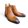 Calfskin Leather Chelsea Boot in Cognac #color_ Cognac
