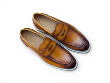 Carrucci Shoes Calfskin Penny Loafer Brown