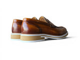Carrucci Shoes Calfskin Penny Loafer Brown