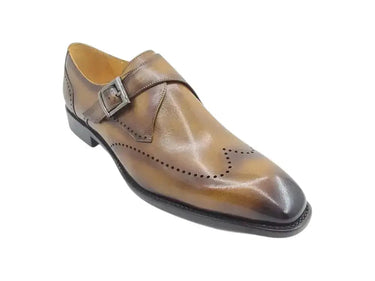 Carrucci Shoes Calfskin Single Monk Strap Loafer