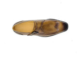 Carrucci Shoes Calfskin Single Monk Strap Loafer
