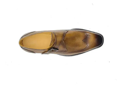 Carrucci Shoes Calfskin Single Monk Strap Loafer