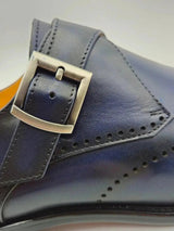 Carrucci Shoes Calfskin Single Monk Strap Loafer