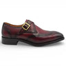Carrucci Shoes Calfskin Single Monk Strap Loafer in Burgundy #color_ Burgundy