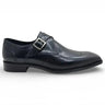 Carrucci Shoes Calfskin Single Monk Strap Loafer in Black #color_ Black