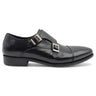 Carrucci Shoes Cap Toe Double Monk Strap Dress Shoe in Black