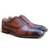 Carrucci Shoes Cap Toe Leather Oxford Dress Shoe in Whisky