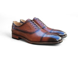 Carrucci Shoes Cap Toe Leather Oxford Dress Shoe in Whisky