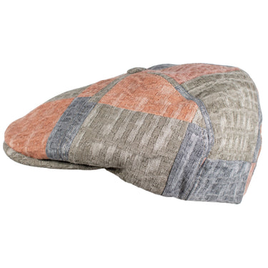 Capas Oxford Patch in Multi Patchwork Italian Cotton Newsboy Cap