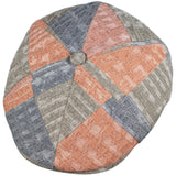 Capas Oxford Patch in Multi Patchwork Italian Cotton Newsboy Cap