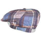 Capas Siena in Multi Check Italian Cotton Newsboy Cap