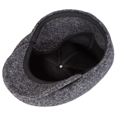 Capas Euro in Grey Herringbone Wool Newsboy Cap