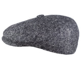 Capas Euro in Grey Herringbone Wool Newsboy Cap