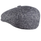 Capas Euro in Grey Herringbone Wool Newsboy Cap