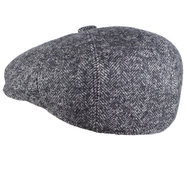 Capas Euro in Grey Herringbone Wool Newsboy Cap