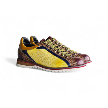 Carrucci Apex Explorer Sneaker in Burgundy Yellow