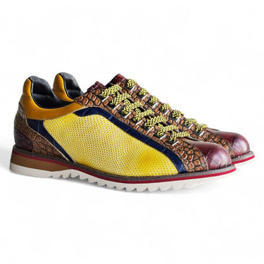 Carrucci Apex Explorer Sneaker in Burgundy Yellow