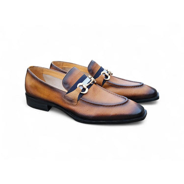 Carrucci Shoes Verona Brown Bit Loafers in Cognac